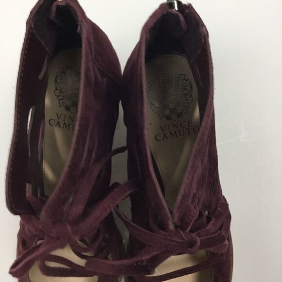 Vince Camuto Purple Suede Open Toe Booties 8.5M - Picture 8 of 13